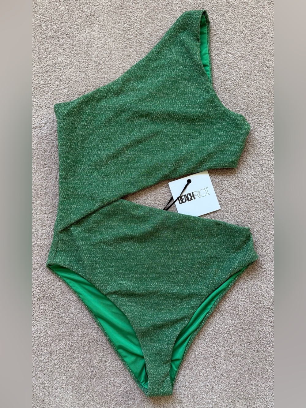 Beach Riot - Celine One-Piece SWIMSUIT - EMERALD GREEN SHINE